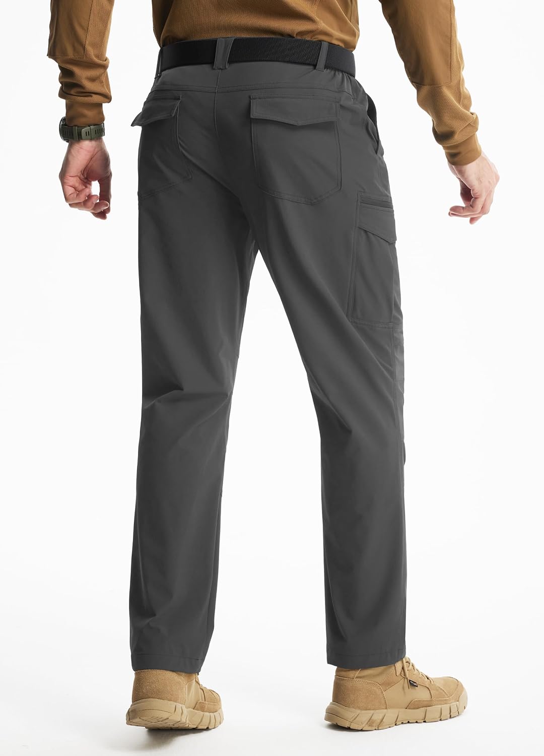 Men's Hiking Pants with 8 Pockets Lightweight Stretch Cargo Work Pants Quick Dry Water Resistant Travel Outdoor - Image 2